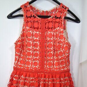 Ryan Michelle Red Sleeveless Midi Dress Size L.